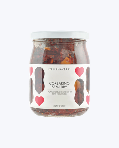 Pusiau džiovinti pomidoriukai picai Corbarino 520g